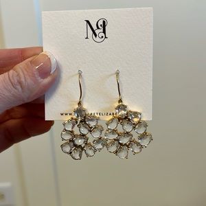 Margaret Elizabeth Dangle Earrings, Gold Plated, Semi-Precious Stones